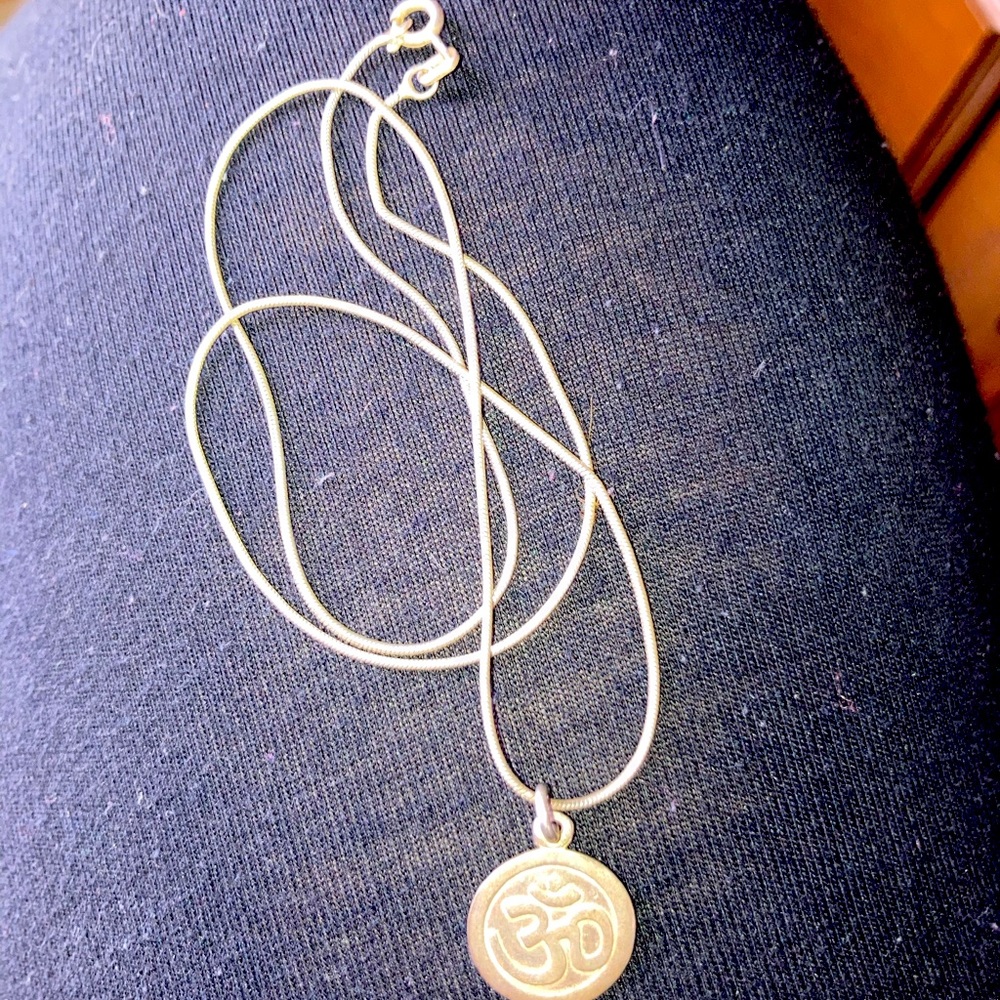 Sterling silver necklace ohm symbol charm